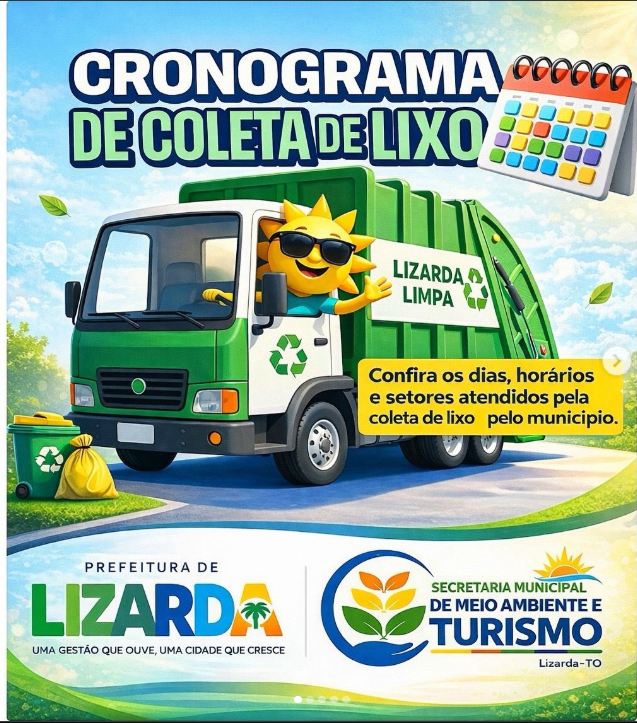 Fique atento ao cronograma da coleta de lixo!